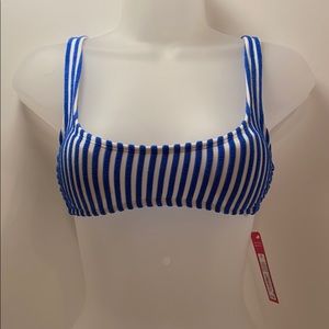 Xhileration blue terry material bikini top size XS